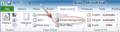 Figure 4: Backgournd Removal in Excel 2010's Ribbon