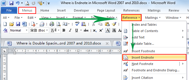 how do you add endnote to word 2016