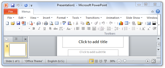 Screen shot of PowerPoint 2010
